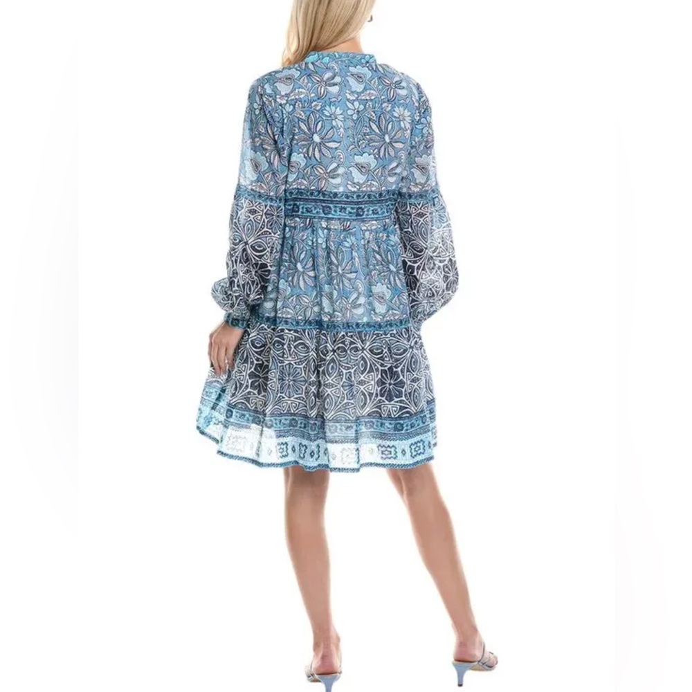 Bella Tu Nickiβ Blue Block Print Mini Dress Size XS NWT - Picture 2 of 9